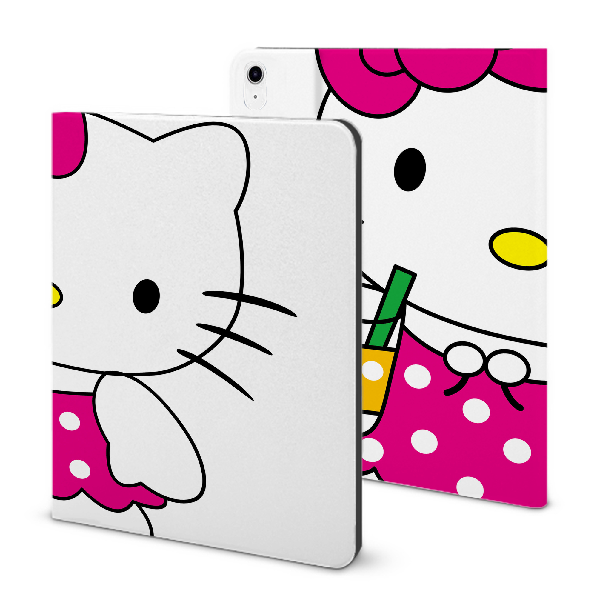 （画像用） Hello Kitty ハローキティ IPad ケース ブック型 PUレザー TPU 耐衝撃 軽量 薄型 ペン収納なし 全面保護 IPad 各モデル対応